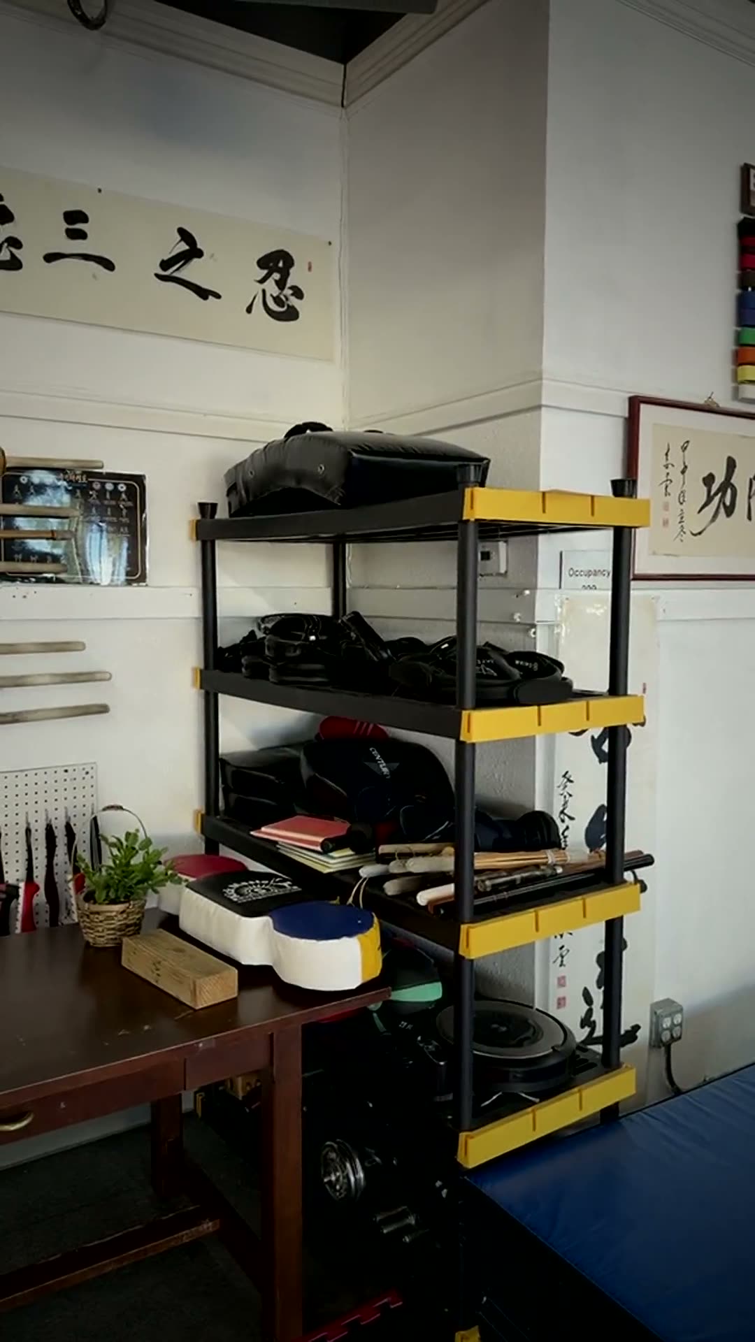 Training equipment at KIMOO Martial Arts adult classes in Santa Clara